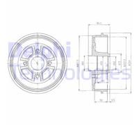Tamburo freno BF380 DELPHI per RENAULT