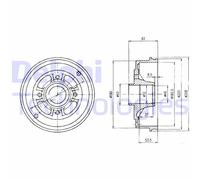 DELPHI BF426 Tamburo freno per DACIA,RENAULT