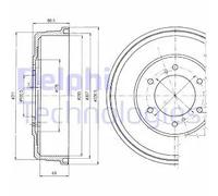 Tamburo freno BF461 DELPHI per NISSAN INFINITI