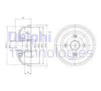 Tamburo freno BF471 DELPHI per OPEL CORSA C CORSA C Furgone/hatchback