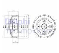Tamburo freno BF472 DELPHI per OPEL CORSA C CORSA C Furgone/hatchback