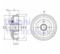 Tamburo freno DELPHI BF487