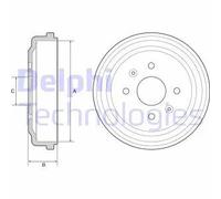 Tamburo freno BF548 DELPHI per CHEVROLET SPARK AVEO / KALOS Hatchback