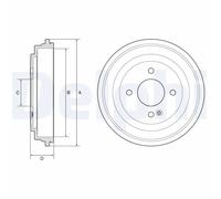 DELPHI BF633 Tamburo freno per KIA