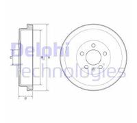 Delphi Tamburo freno BF634 – compatibile con SKODA Fabia 1.6 TDI, Fabia II (542) 1.2 2010-2014