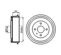 BOSCH 0 986 477 012 Tamburo freno