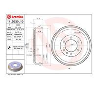 BREMBO 14.D630.10 Tamburo freno