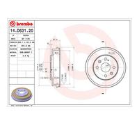 BREMBO 14.D631.20 Tamburo freno