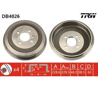 TRW Tamburo freno DB4026 posteriori Ø100 mm per BMW 3 Serie Cabriolet E30/E36