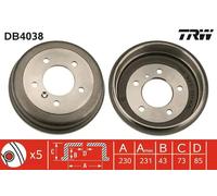 Tamburo freno DB4038 TRW per MERCEDES-BENZ T1 Furgone T1 Pianale piatto/Telaio