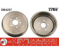 Tamburo freno DB4257 TRW per TOYOTA AVENSIS AVENSIS Liftback AVENSIS Familiare