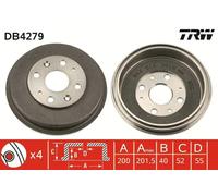 Tamburo freno DB4279 TRW per MAZDA 323 S IV 323 F IV 121 II MX-3 323 F V 323 S V