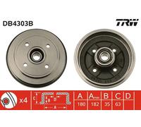 Tamburo freno DB4303B TRW per SUZUKI OPEL