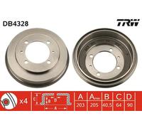 Tamburo freno DB4328 TRW per MITSUBISHI CARISMA CARISMA Tre volumi