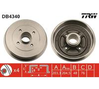 Tamburo freno DB4340 TRW per NISSAN NOTE MICRA III MICRA C+C III