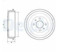Tamburo freno DELPHI BF528 per FIAT MAREA (185_) 1.2 1998-2002