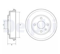 Delphi Tamburo freno BF554 per Chevrolet Aveo Hatchback / Tre volumi
