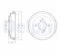 DELPHI BF646 Tamburo freno per SUZUKI
