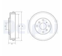 Delphi Tamburo freno BF649 per Mazda 2 (DE, DH) 1.3 2007-2015