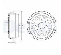 Tamburo freno DELPHI BF663 per FIAT BRAVA (182_) 1.2 1998-2002