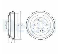 Tamburo freno DELPHI BF665 per HYUNDAI BAYON (BC3) 1 2021-