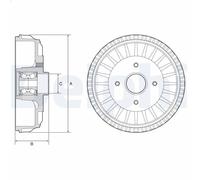 Tamburo freno DELPHI BFR768 per DACIA LOGAN MCV (KS_) 1.6 2007-2013
