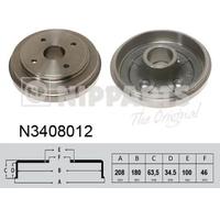 Tamburo freno N3408012 NIPPARTS per OPEL SUZUKI