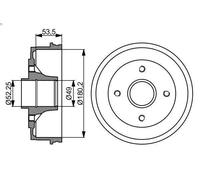 Tamburo freno per BOSCH 986 477 061 per DACIA LOGAN (LS_) 1.4 2006-2012