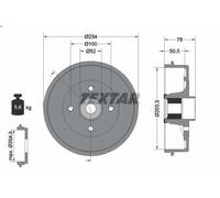 TEXTAR 94042400 Tamburo freno per DACIA,MAHINDRA RENAULT,NISSAN,RENAULT