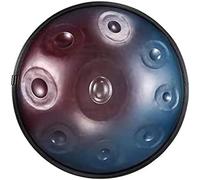 Tamburo Handpan 22 pollici 9 note /10 note Re minore Tamburo in acciaio Tamburo a mano Strumento a percussione con tamburo etereo con supporto per batteria, bacchette, borsa per batteria pe