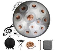 Tamburo Handpan 432 Hz/440 Hz, Tamburo A Percussione In Acciaio A 9 Note, Set Di Tamburi A Mano Per Strumenti Musicali A Percussione Da 22 Pollici, Per L'educazione Musicale E Le Riunioni(Golden Castl