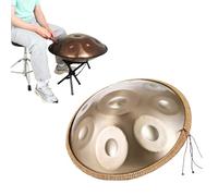 Tamburo Handpan 440 Hz Re Minore, 9/10/12 Note 22 Pollici Tamburo in Acciaio con Borsa Morbida, Mazze Per, Tripode, Strumento a percussione Per La, Yoga(Gold,12 Notes)