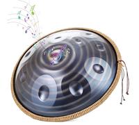 Tamburo Handpan 9/10/12 Note Acciaio Handpan 440hz/432hz Strumento Tamburo A Mano In Acciaio Handpan In Re Minore Percussioni Armoniche Per Il Suono Meditazione Personale Curativa(Dark,12 Notes(440Hz)