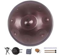 Tamburo Handpan A 9/10/12 Note, Strumento Di Percussione A 440 Hz Per Principianti E Musicisti Professionisti, Hand Pan Drum Da 56 Cm Con Treppiede Per Tamburo, Bacchette E Borsa(Viola,9)