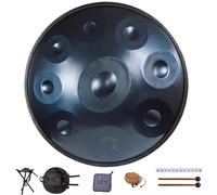 Tamburo Handpan A 9/10/12 Note, Strumento Di Percussione A 440 Hz Per Principianti E Musicisti Professionisti, Hand Pan Drum Da 56 Cm Con Treppiede Per Tamburo, Bacchette E Borsa(Blu,10)