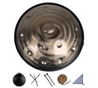 Tamburo Handpan Da 22" In Re Minore, Tamburo Pan In Acciaio Inossidabile per Adulti con Borsa per Il Trasporto, Strumento A Percussione In Metallo, Strumento con Borsa, Mazze, Supporto e Panno