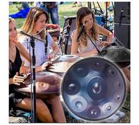 Tamburo Handpan Da 22 Pollici Con Supporto Strumento A Percussione Handpan Per La Guarigione Sonora, Meditazione Personale, Percussioni Handpan, Tamburo A Mano In Acciaio Per Adulti, Handpan(Blue,10 N