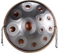 Tamburo Handpan, Handpan 440Hz/432Hz Strumento for Meditazione Re Minore Tamburo a Mano Professionale Regalo Tamburo Handpan in Acciaio con Borsa for il Trasporto e Treppiede(440Hz,12 Notes)