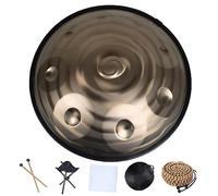 Tamburo Handpan in acciaio 432Hz/440Hz 22 pollici Re minore con borsa per tamburo handpan, 2 bacchette per test tamburo handpan, strumento musicale pan in acciaio per adulti,
