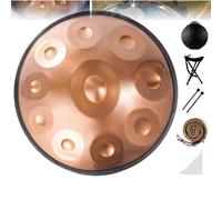 Tamburo Handpan In Acciaio, 9/10/12 Note In Re Curdo Minore, Strumento A Percussione A 432/440 Hz, Con Borsa Portatile, 2 Bacchette E Supporto Per Tamburo A Mano(D-432hz,10 notes)
