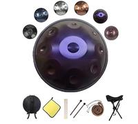 Tamburo Handpan in Acciaio da 22 Pollici, 432 Hz 440 Hz | Strumento A Percussione 9/10/12 Note D Minor | con Bag, Bacchette e Il Sopporto per Meditazione, Yoga e Musicoterapia(Purple,440HZ/9Note)