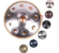 Tamburo Handpan In Acciaio, Strumento Di Percussione Hand Pan Drum A 440 Hz Per La Guarigione Del Suono, La Meditazione E Lo Yoga, Tamburo Da 56 Cm A 9/10/12 Note(Argento,12)