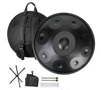 Tamburo Handpan, Tamburo Armonico Gold Handpan Con Bacchette, 22 Pollici In Re Minore, 432 Hz/440 Hz Tamburo A Lingua In Acciaio, Strumenti A Percussione Per Adulti E Principianti(B-432Hz,9Notes)