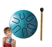 Tamburo impermeabile per esterni - strumento di lingua in acciaio da 3 pollici, campana antipioggia impermeabile | mini tamburo musicale a manovella con 6 note per meditazione giardino, decorazione