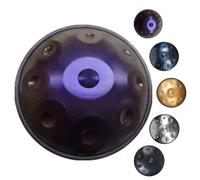 Tamburo in Acciaio 9 note 432Hz/440Hz scala re minore Tamburo Per Handpan Strumento a percussione con borsa per il trasporto, 2 Mazze Per Handpan, Supporto per handpan e panno antipolvere(Purple,440Hz