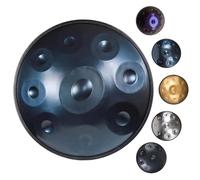 Tamburo in Acciaio 9 note 432Hz/440Hz scala re minore Tamburo Per Handpan Strumento a percussione con borsa per il trasporto, 2 Mazze Per Handpan, Supporto per handpan e panno antipolvere(Blu,432Hz)