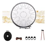 Tamburo in Acciaio a 13 Pollici, Steel Tongue Drum, chiave in do 15 Note, Tamburo Handpan, Strumento a Percussione con Bacchette per Tamburi e Borsa,I