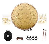 Tamburo in Acciaio a 13 Pollici, Steel Tongue Drum, chiave in do 15 Note, Tamburo Handpan, Strumento a Percussione con Bacchette per Tamburi e Borsa,E