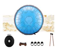 Tamburo in Acciaio a 13 Pollici, Steel Tongue Drum, chiave in do 15 Note, Tamburo Handpan, Strumento a Percussione con Bacchette per Tamburi e Borsa,C