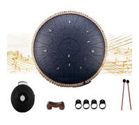 Tamburo in Acciaio a 13 Pollici, Steel Tongue Drum, chiave in do 15 Note, Tamburo Handpan, Strumento a Percussione con Bacchette per Tamburi e Borsa,A